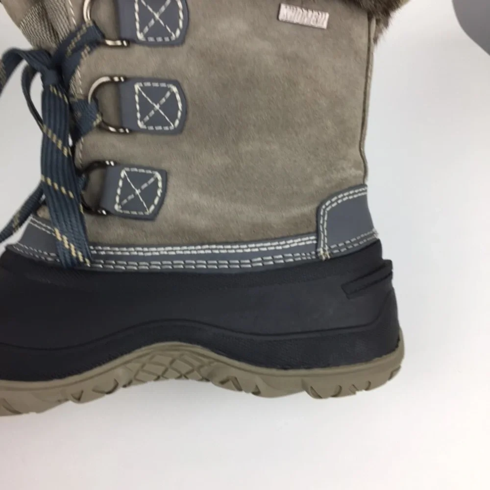 Khombu The Slope Waterproof Gray Winter Snow Boots 7